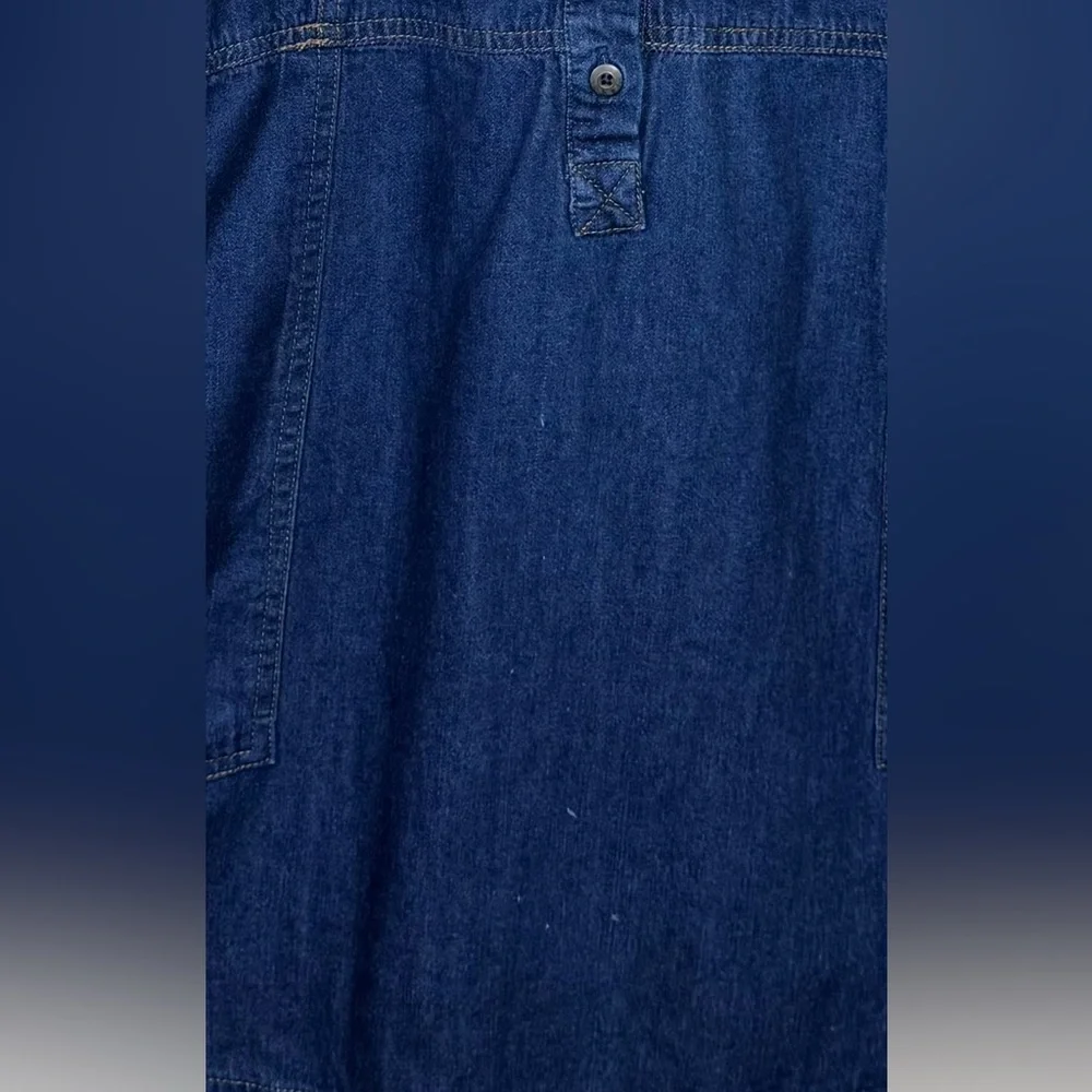 Free People Denim Shirt Dress Tunic Button Front Size Small - Picture 7 of 8